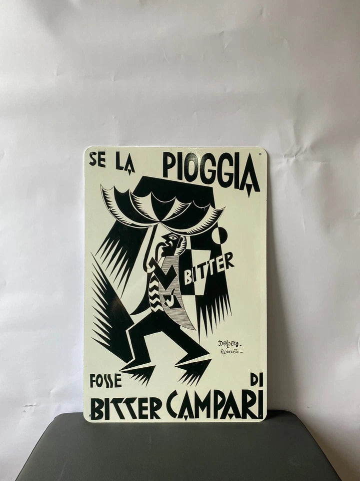 Campari Bitter  Expressionist Rain Sign -  Heavy Metal Cafe Decor