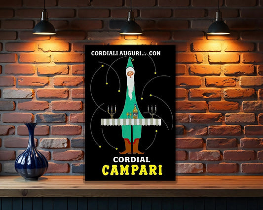 Campari Whimsical Italian Cordial Holiday Sign - Heavy Metal Cafe Decor