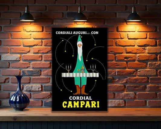 Campari Whimsical Italian Cordial Holiday Heavy Metal Sign – Garage & Man Cave Decor