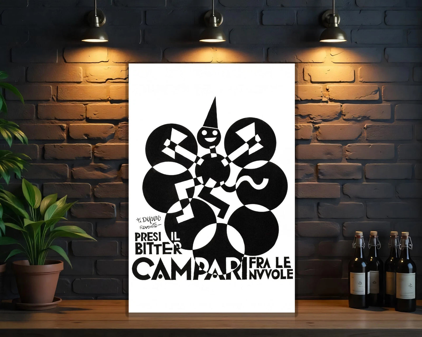 Campari Depero “Presi il Bitter fra le Nuvole” Sign  - Heavy Metal Cafe & Bar Decor
