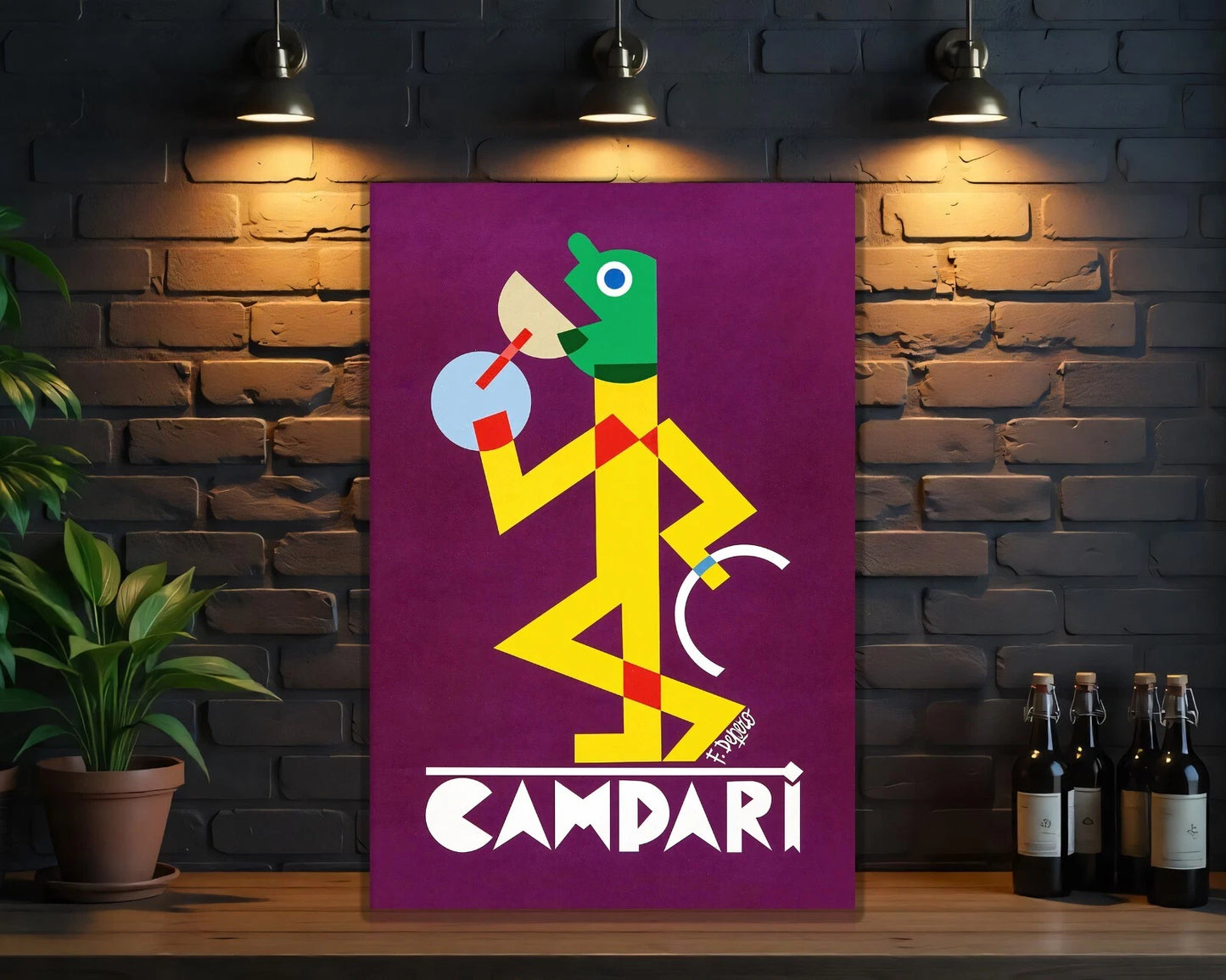 Campari Abstract Futurist Pop Art Tribute Sign - Heavy Metal Cafe & Bar Decor