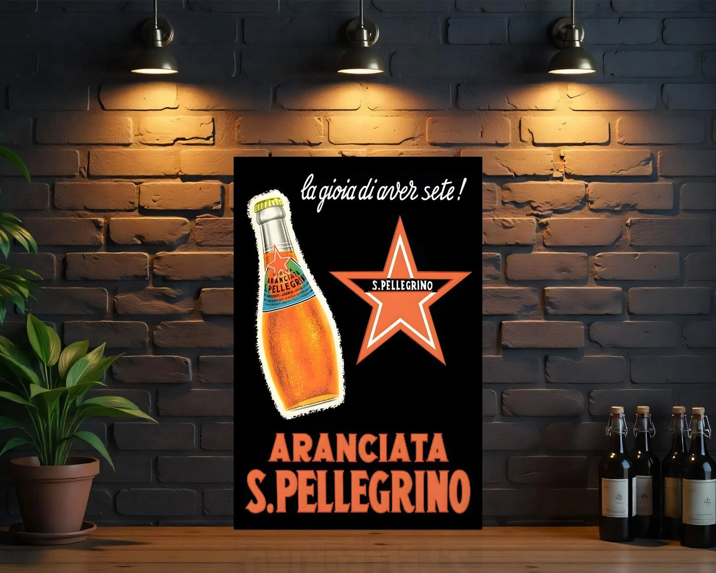 Aranciata S.Pellegrino italian Sparkling Soda Sign - Heavy Metal Cafe & Bar Decor