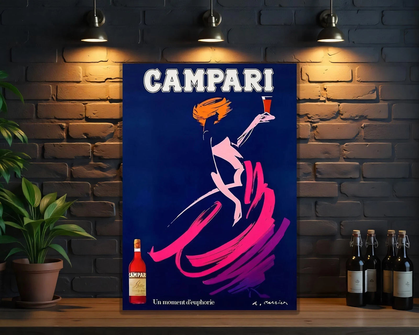 Campari Dance Abstract French Euphoric Sign - Heavy Metal Cafe & Bar Decor