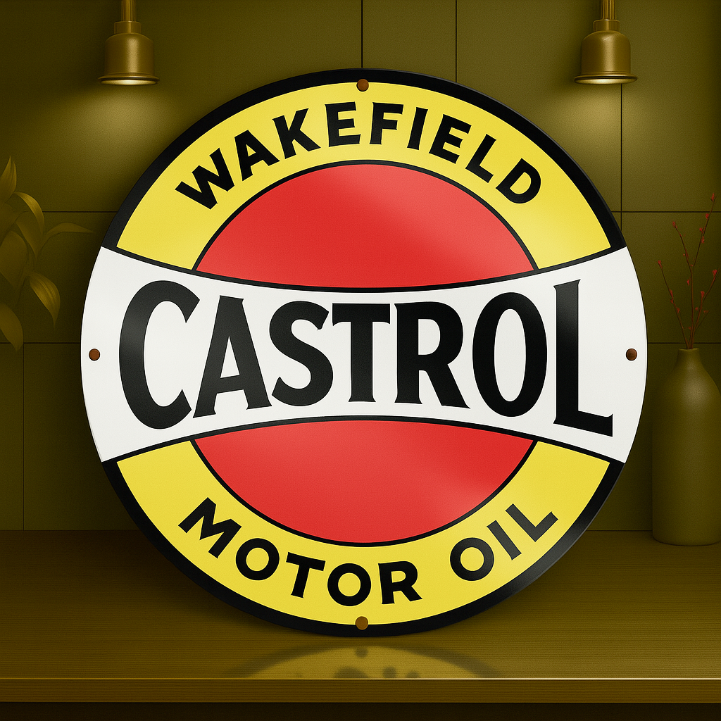 Wakefield Castrol Motor Oil Sign –  Heavy Metal Garage & Man Cave Decor