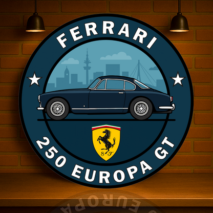 Ferrari 250 Europa GT Maranello’s Grand Touring Icon Sign (1954) – Garage & Man Cave Decor