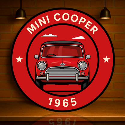 Mini Cooper 1965 Classic British Icon Sign –  Heavy Metal Garage & Service Sign