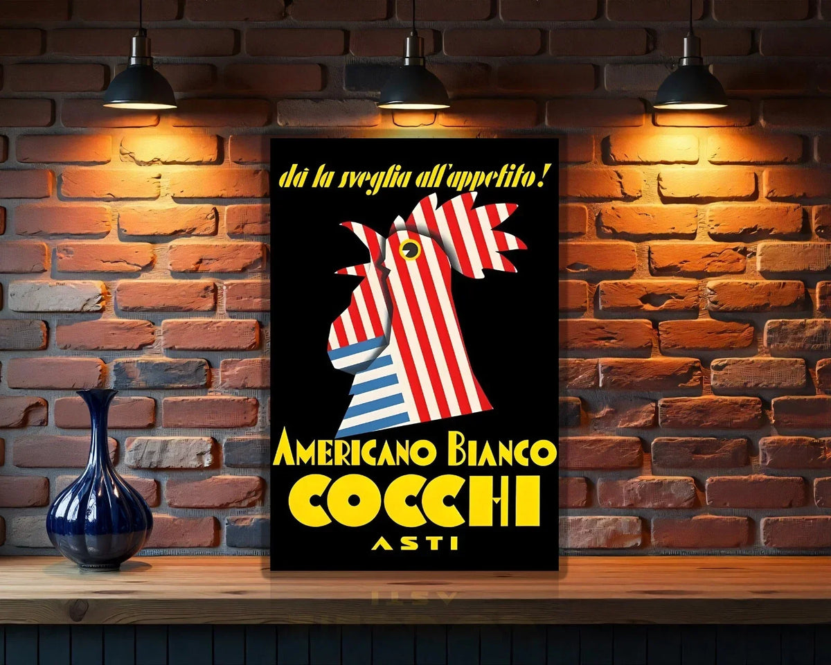 Americano Bianco Cocchi Asti Heavy Metal Sign – Garage & Man Cave Decor
