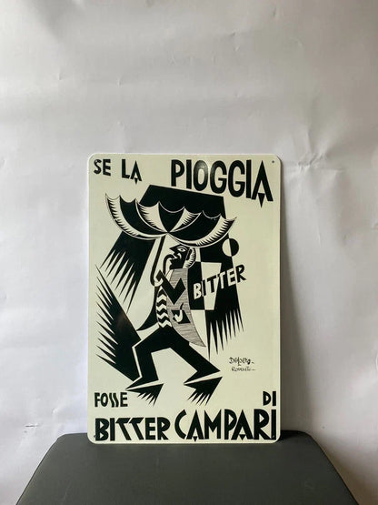 Campari Bitter Expressionist Rain Heavy Metal Sign – Garage & Man Cave Decor