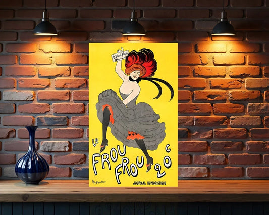 Le Frou Frou French Belle Époque Cabaret Humor Heavy Metal Sign – Garage & Man Cave Decor