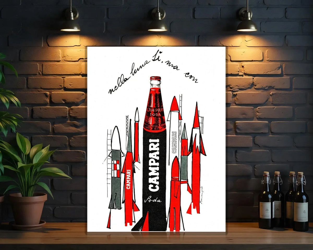 Campari Soda Rocket Space Age Heavy Metal Sign – Garage & Man Cave Decor