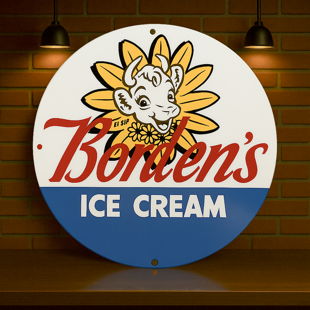 Borden’s Ice CreamSign – Heavy Metal Garage & Man Cave Decor