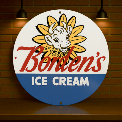 Borden’s Ice CreamSign – Heavy Metal Garage & Man Cave Decor