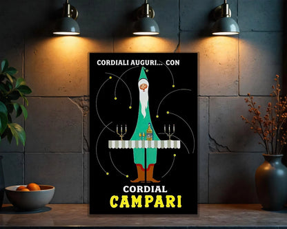 Campari Whimsical Italian Cordial Holiday Sign - Heavy Metal Cafe Decor