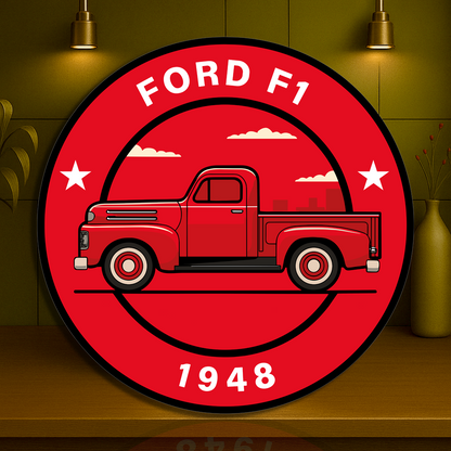 FORD F1 Classic Pickup Tribute Heavy Metal Sign XL (1948) – Garage & Man Cave Decor