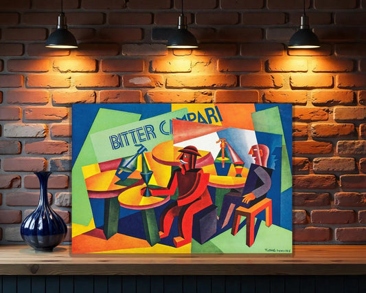 Campari Bitter Bar Scene Cubist Heavy Metal Sign – Garage & Man Cave Decor