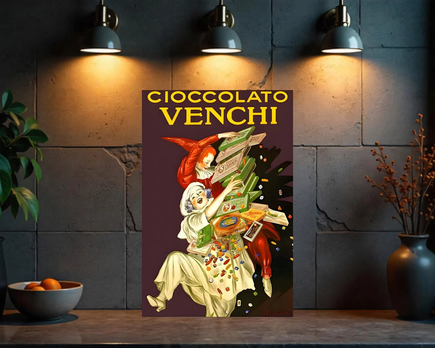 Cioccolato Venchi Italian Chocolate Heavy Metal Sign - Cafe & Bar Decor