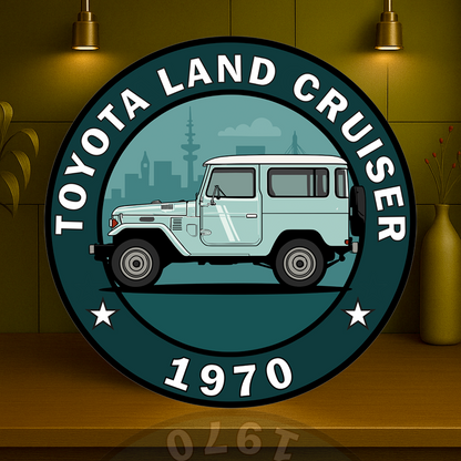 Toyota Land Cruiser 1970 FJ40 Side Profile Sign  –  Heavy Metal Garage & Service Sign