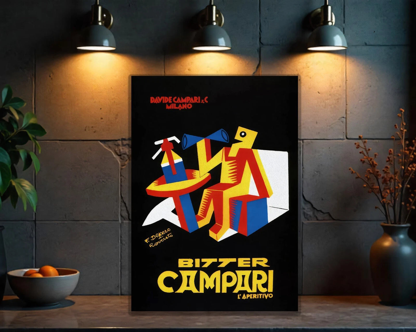 Campari Bitter Futurist Sign - Milano Aperitivo Model - Heavy Metal Cafe & Bar Decor