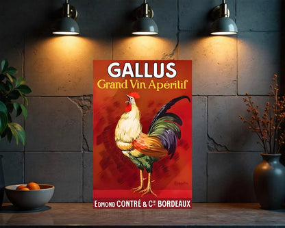 Gallus Grand Vin Apéritif Heavy Metal Sign - Cafe & Bar Decor