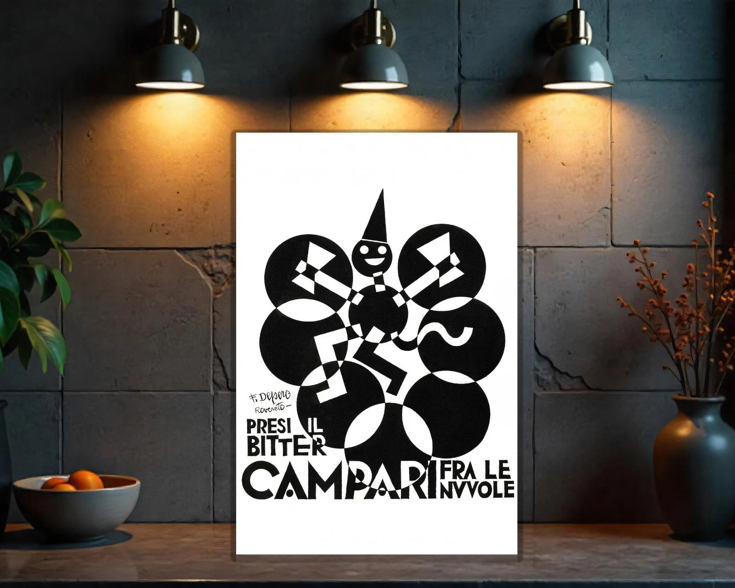 Campari Depero “Presi il Bitter fra le Nuvole” Sign  - Heavy Metal Cafe & Bar Decor