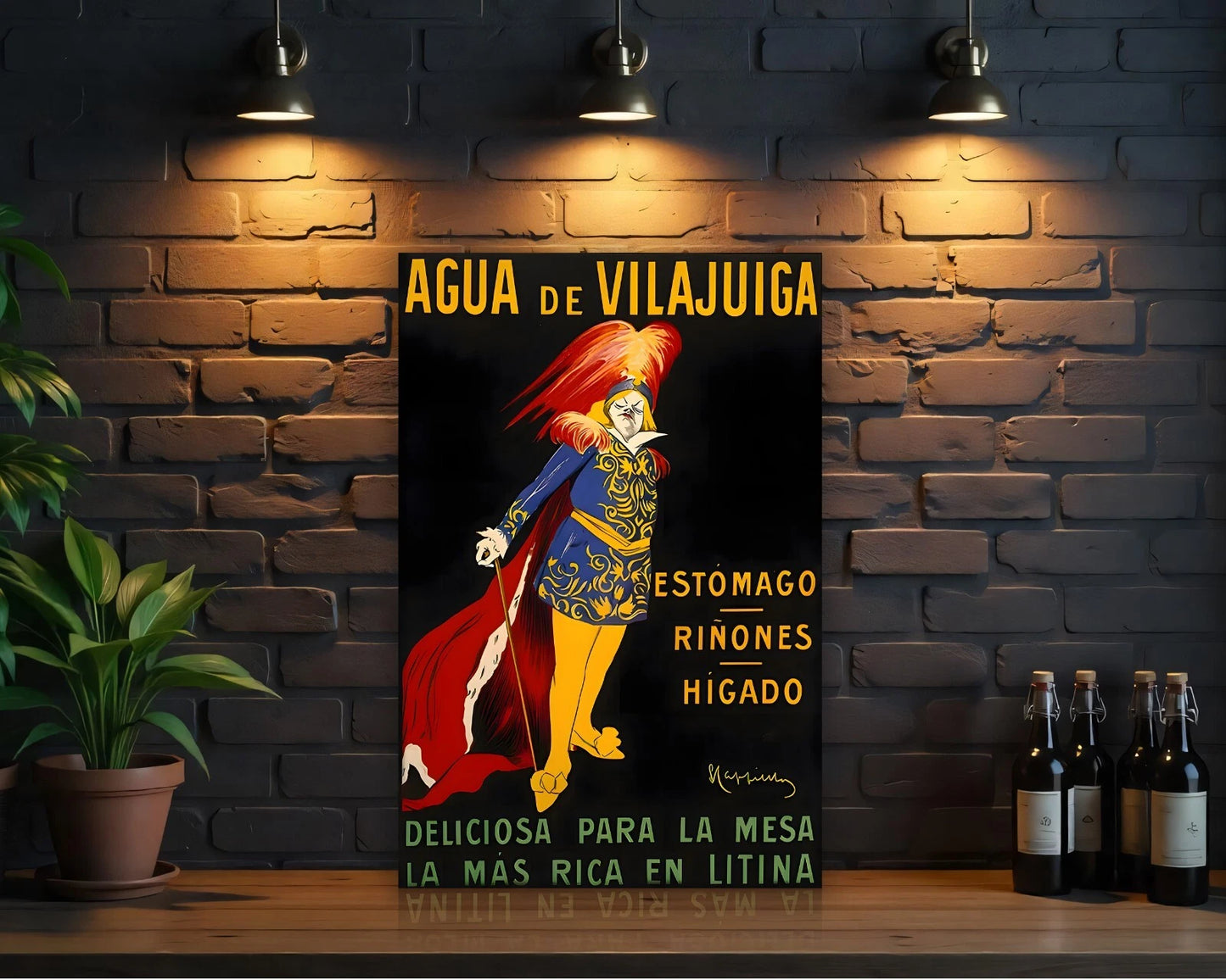 Agua de Vilajuïga Sign - Heavy Metal Cafe & Bar Decor