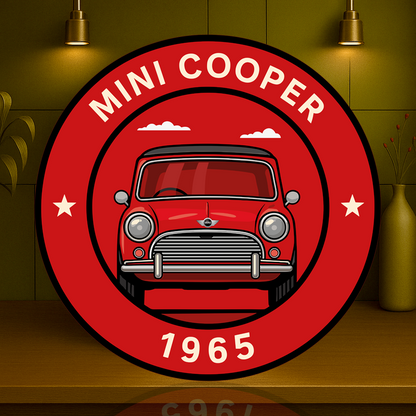 Mini Cooper 1965 Classic British Icon Sign –  Heavy Metal Garage & Service Sign