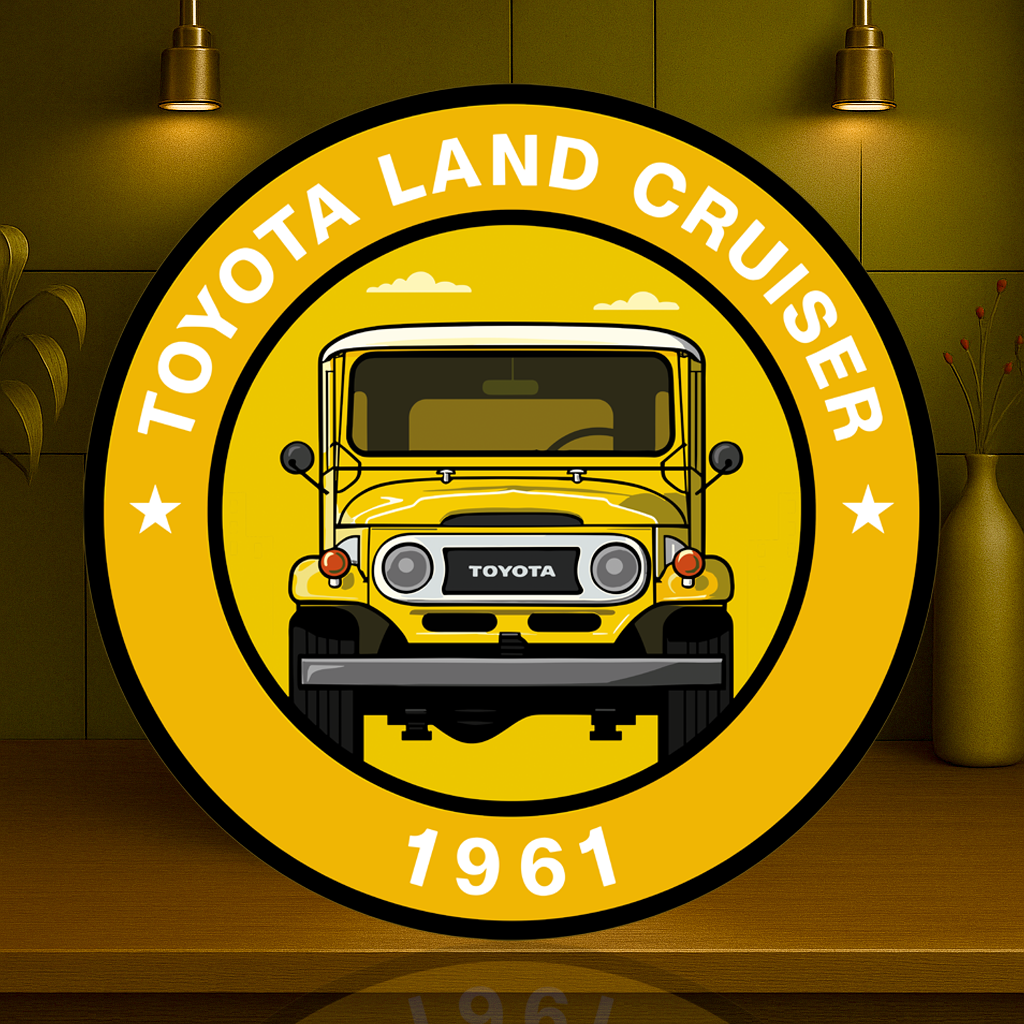 Toyota Land Cruiser 1961  FJ40 Iconic 4x4 Sign  –  Heavy Metal Garage & Service Sign