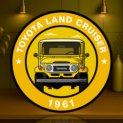 Toyota Land Cruiser 1961  FJ40 Iconic 4x4 Sign  –  Heavy Metal Garage & Service Sign