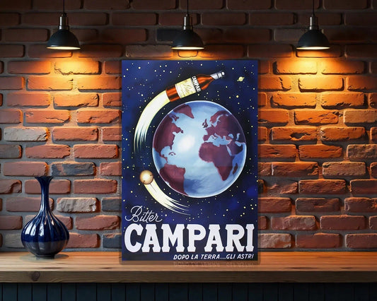Campari Dopo La Terra... Gli Astri SPACE World Heavy Metal Sign – Garage & Man Cave Decor