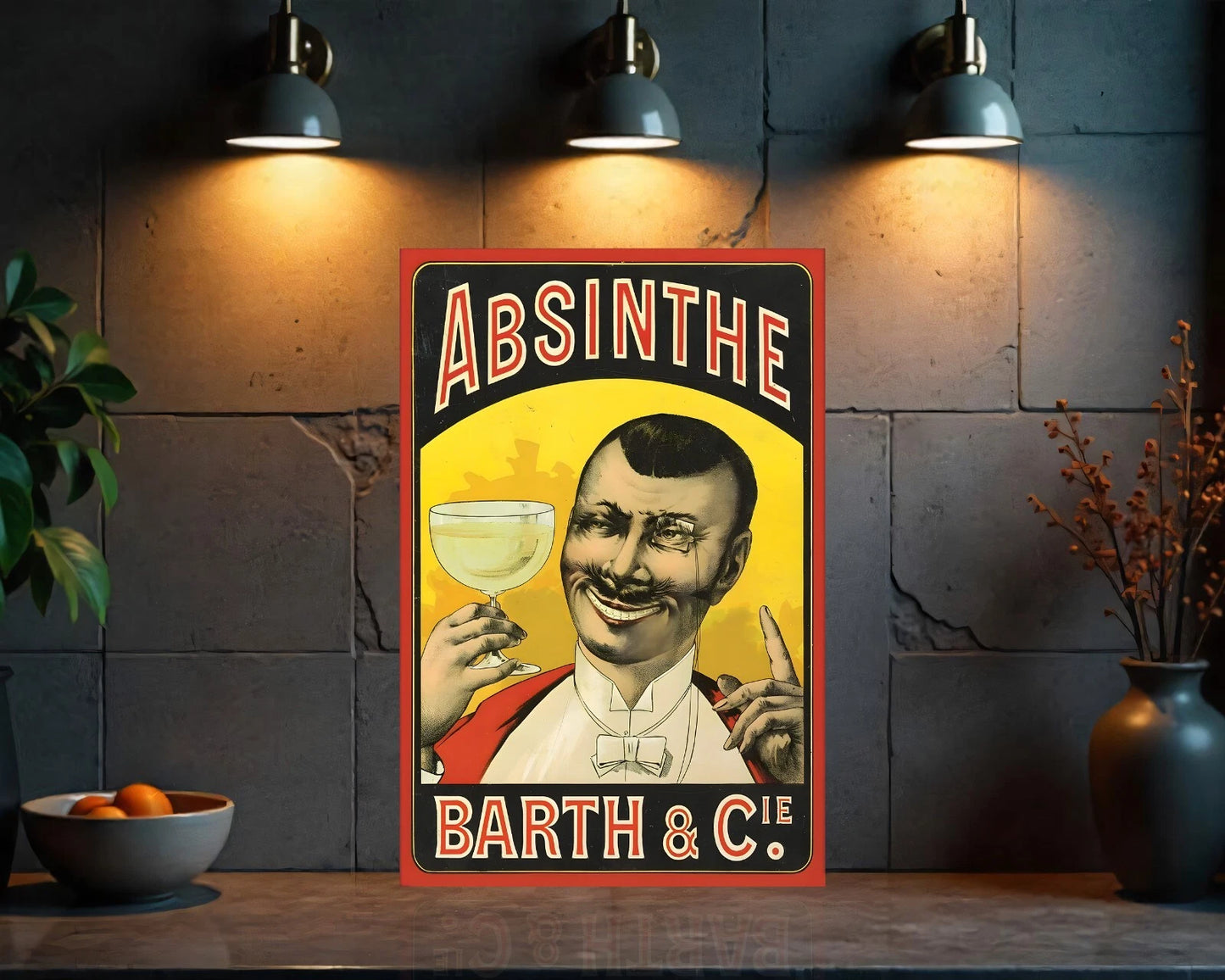 ABSINTHE Barth & Cie Vintage Sign - Heavy Metal Cafe & Bar Decor