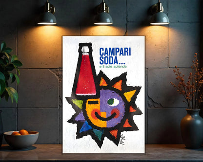 Campari Soda Italian "E il sole splende" Vintage Sign  – Heavy Metal Cafe Decor