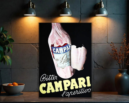 Campari Soda "Bitter L'Aperitivo" Heavy Metal Sign – Garage & Man Cave Decor