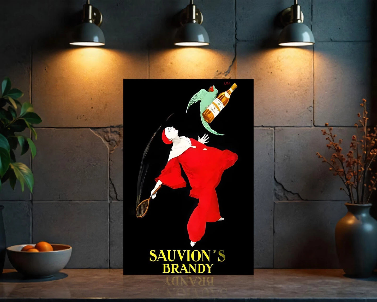 Sauvion’s Brandy Vintage Sign -  Heavy Metal Cafe Decor