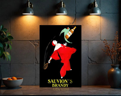 Sauvion’s Brandy Vintage Sign -  Heavy Metal Cafe Decor