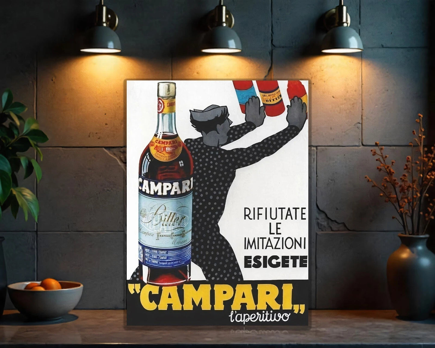 Campari Bitter Anti-Counterfeit Sign - Heavy Metal Cafe Decor
