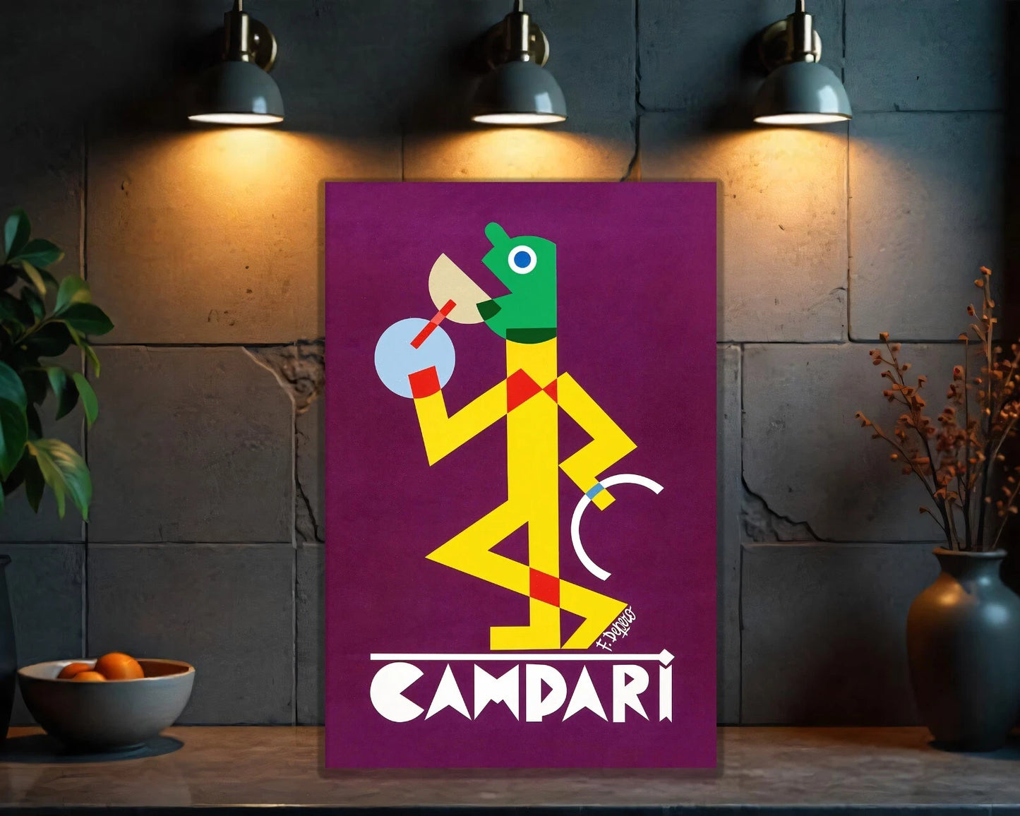 Campari Abstract Futurist Pop Art Tribute Sign - Heavy Metal Cafe & Bar Decor