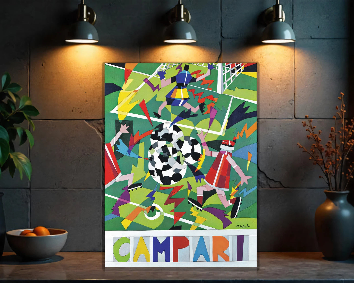 Campari Futurist Soccer Sign by Angioletti - Heavy Metal Cafe & Bar Decor