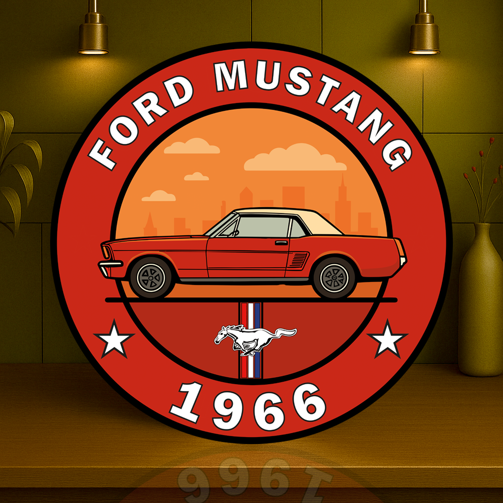 FORD MUSTANG American Muscle Icon Heavy Metal Sign (1966) –  Garage & Man Cave Decor