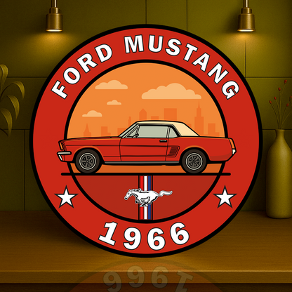 FORD MUSTANG American Muscle Icon Heavy Metal Sign (1966) –  Garage & Man Cave Decor