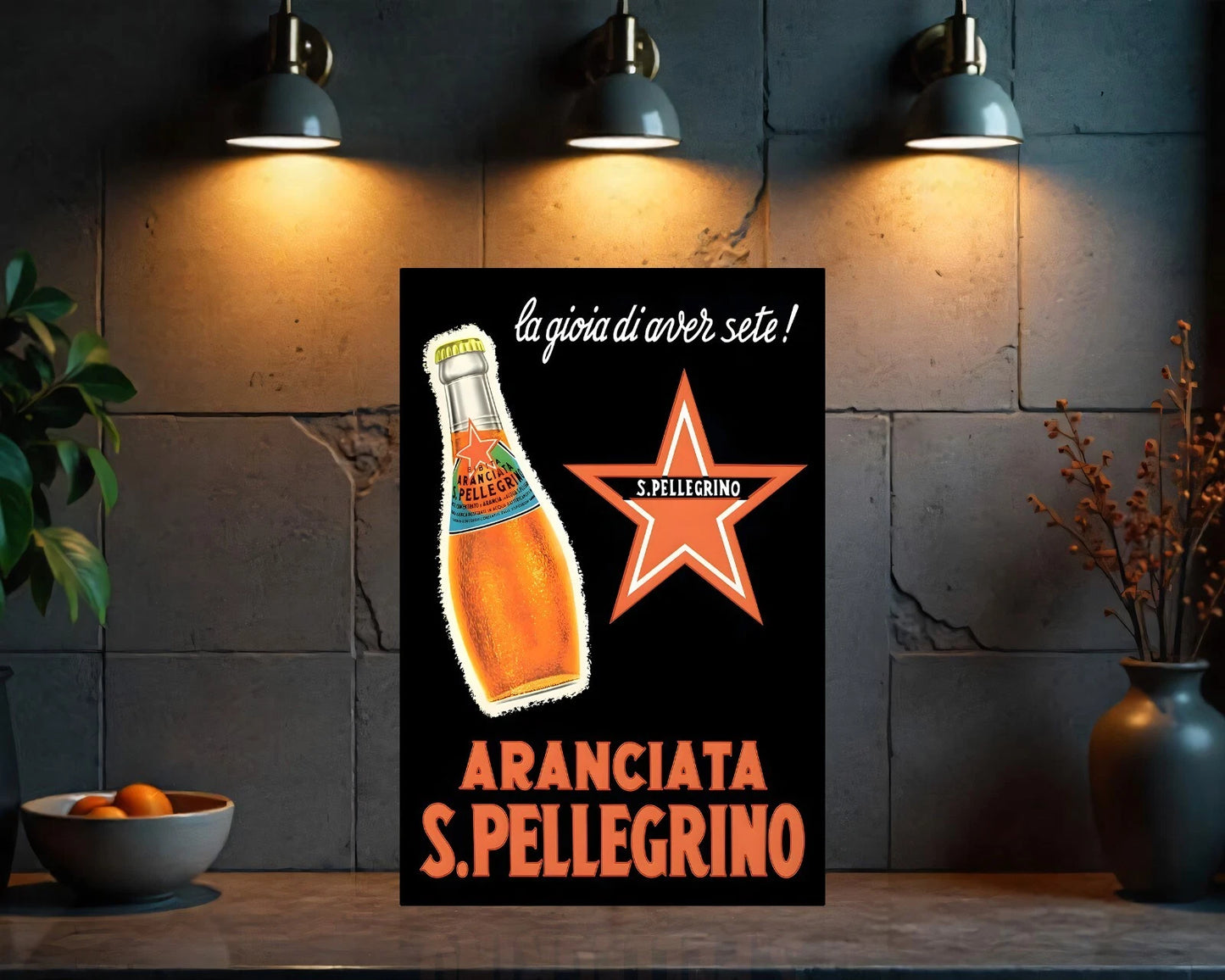 Aranciata S.Pellegrino italian Sparkling Soda Sign - Heavy Metal Cafe & Bar Decor