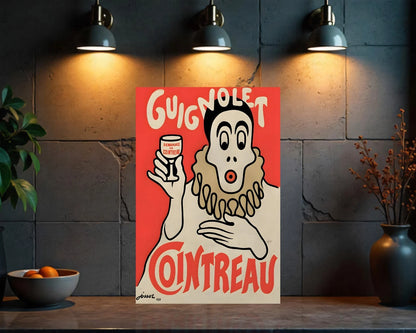 Guignolet Cointreau French Clown Liquor Design Metal Sign - Heavy Metal Cafe & Bar Decor