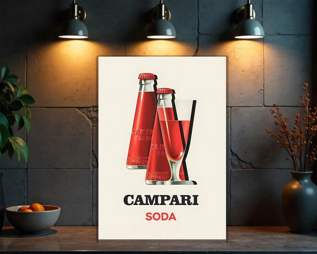 Campari Soda Modern Minimalist Heavy Metal Sign – Garage & Man Cave Decor