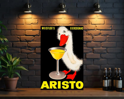 Aristo Weisflog’s Eiercognac Advertising Sign – Heavy Metal Cafe Decor