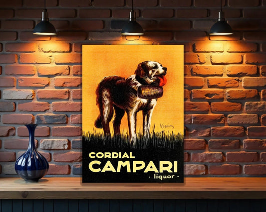 Campari Cordial Dog Heavy Metal Sign – Garage & Man Cave Decor