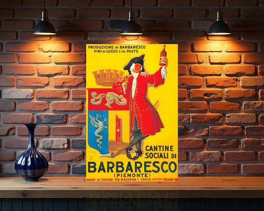 Barbaresco Piemonte Heavy Metal Sign - Cafe & Bar Decor