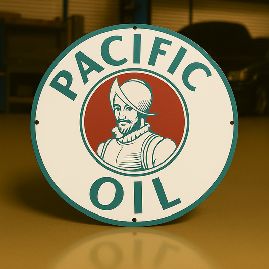 Pacific Oil Sign  –  Heavy Metal Garage & Man Cave Decor