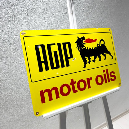 Agip Motor Oils Heavy Metal Sign – Garage & Man Cave Decor