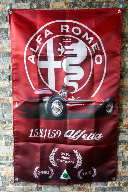 Alfa Romeo 158 159 Alfetta - F1 World Champion Pennant Flag – Garage & Man Cave Banner