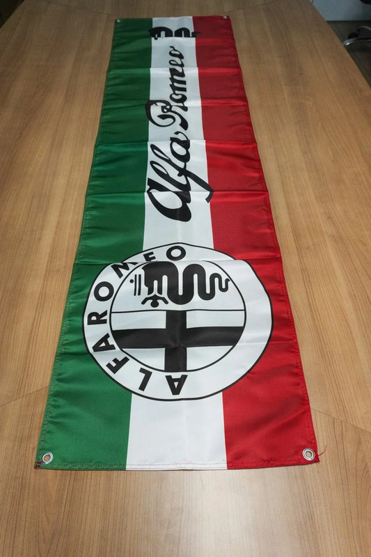 Alfa Romeo Milano Tricolore Pennant Flag – Garage & Man Cave Banner