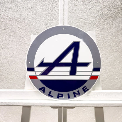 Alpine Renault A Logo - Racing Round Heavy Metal Sign – Garage & Man Cave Decor